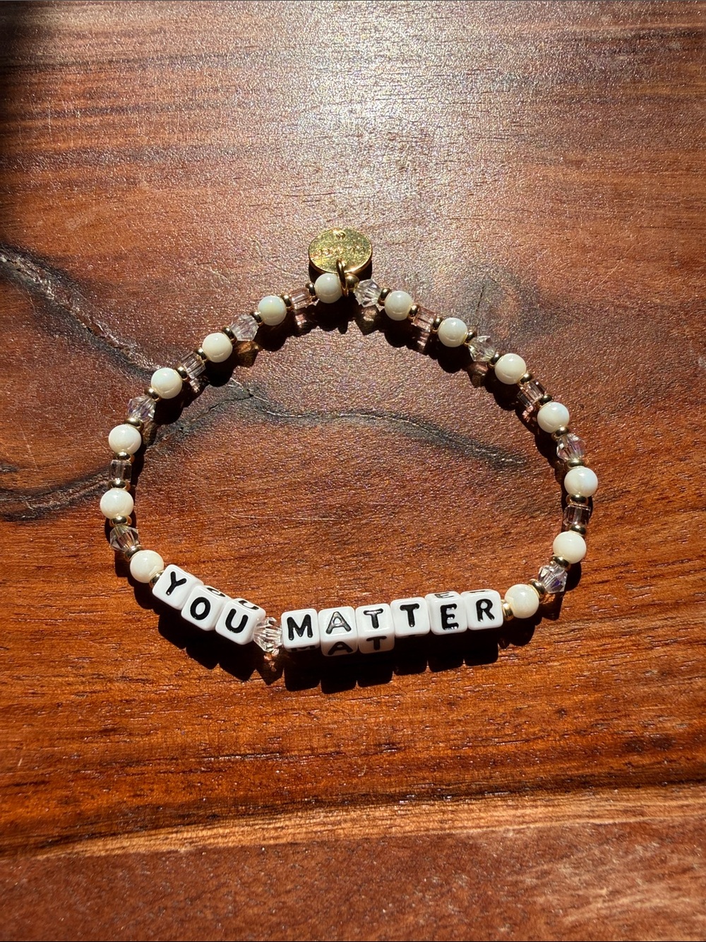 White 'YOU MATTER' Beaded Inspirational Bracelet